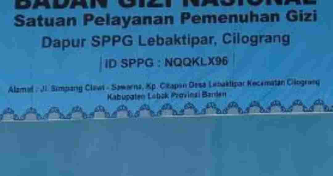 Taat Aturan Memiliki SLHS, SPPG Lebak Tipar Dapur Pertama di Cilograng