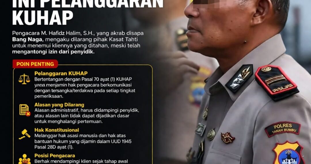 Diduga Dilarang Temuin Klien, Pengacara. ‘ Bang Naga,” : Ini Pelanggaran KUHAP