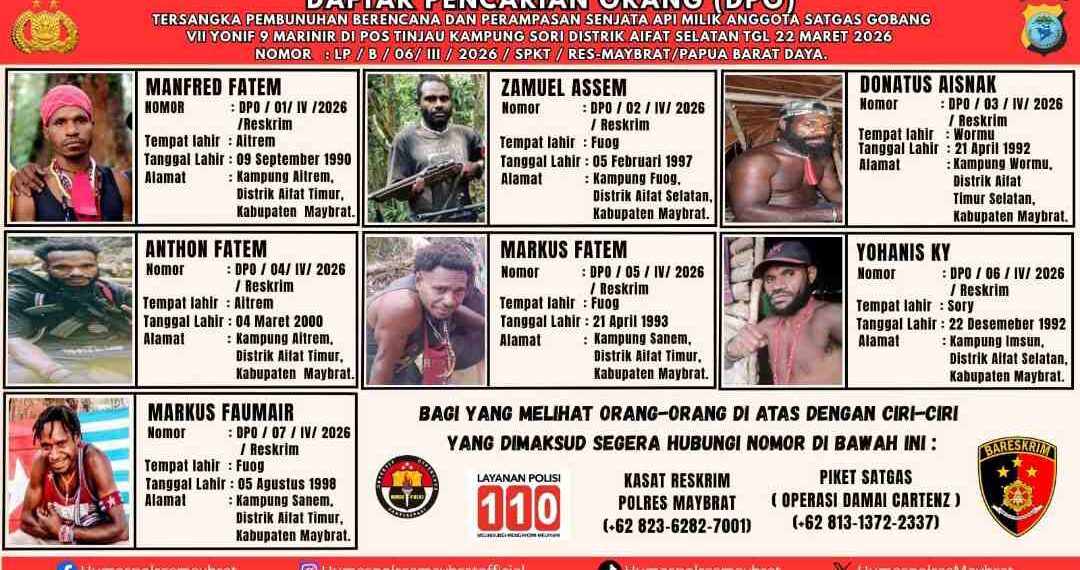 Penembakan Anggota Marinir Polda PBD Tetapkan 7 DPO: Polisi Intensifkan Pengejaran